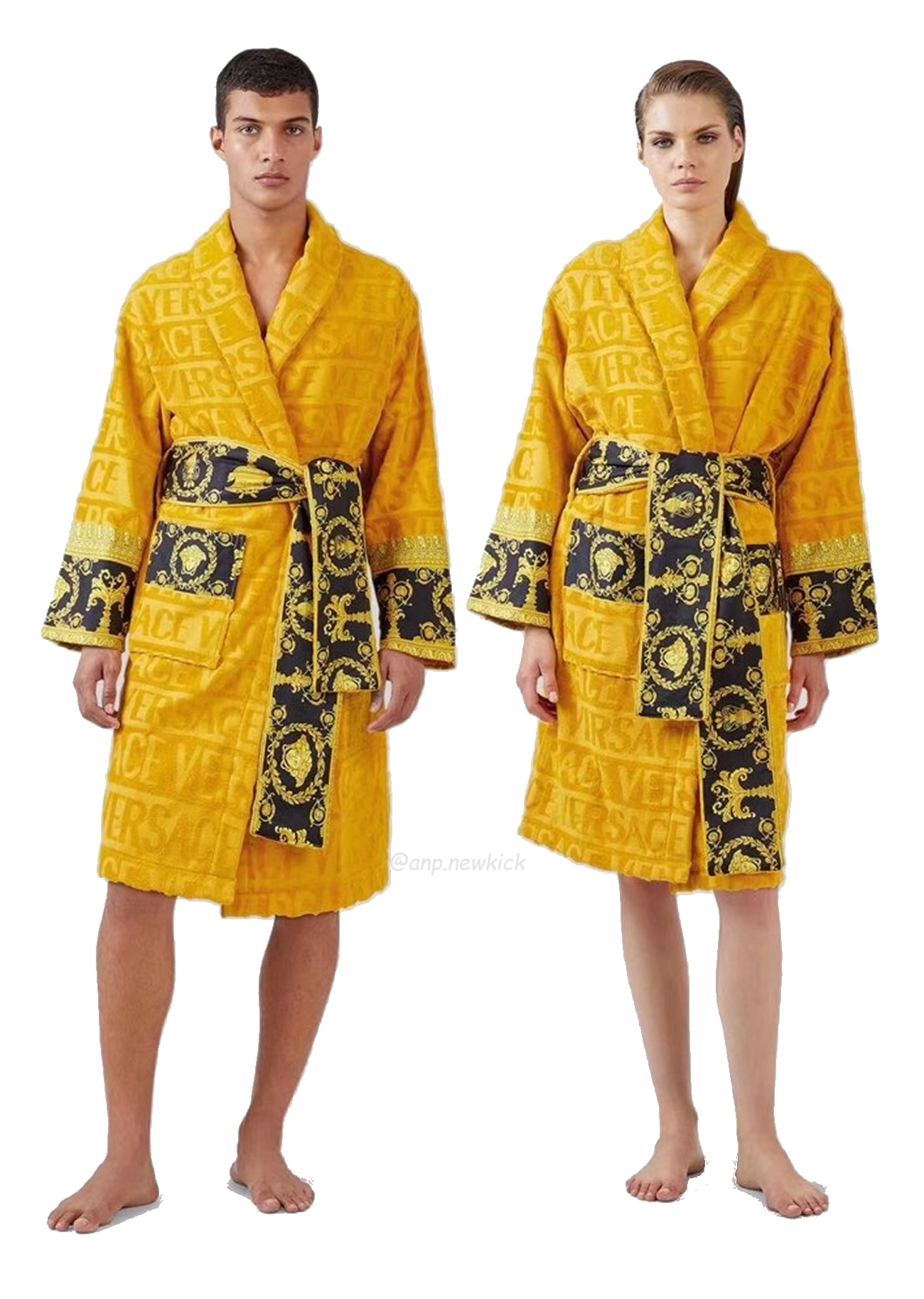 Versace Baroque Logo Jacquard Cotton Bathrobe (7) - newkick.vip